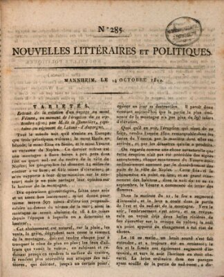 Nouvelles littéraires et politiques (Gazette des Deux-Ponts) Sonntag 14. Oktober 1810