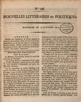 Nouvelles littéraires et politiques (Gazette des Deux-Ponts) Donnerstag 25. Oktober 1810