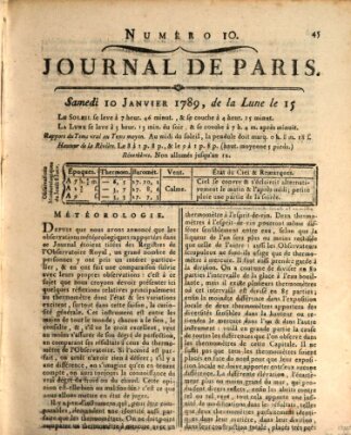 Journal de Paris 〈Paris〉 Samstag 10. Januar 1789