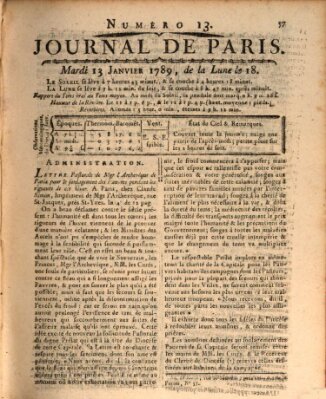 Journal de Paris 〈Paris〉 Dienstag 13. Januar 1789