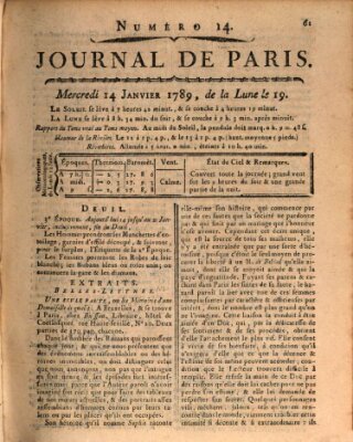 Journal de Paris 〈Paris〉 Mittwoch 14. Januar 1789