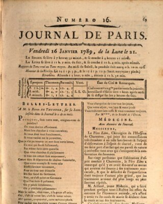 Journal de Paris 〈Paris〉 Freitag 16. Januar 1789