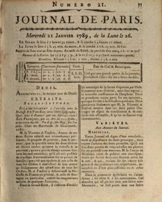 Journal de Paris 〈Paris〉 Mittwoch 21. Januar 1789