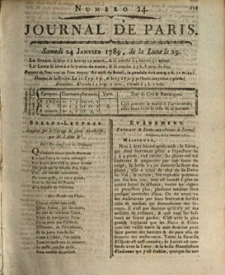 Journal de Paris 〈Paris〉 Samstag 24. Januar 1789