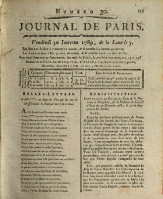 Journal de Paris 〈Paris〉 Freitag 30. Januar 1789