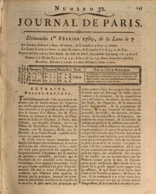 Journal de Paris 〈Paris〉 Sonntag 1. Februar 1789