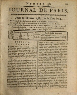 Journal de Paris 〈Paris〉 Donnerstag 19. Februar 1789