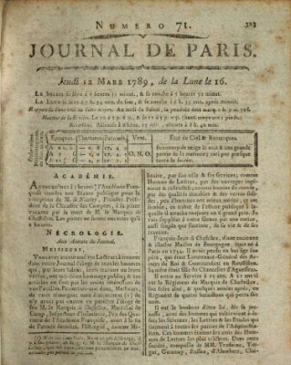 Journal de Paris 〈Paris〉 Donnerstag 12. März 1789