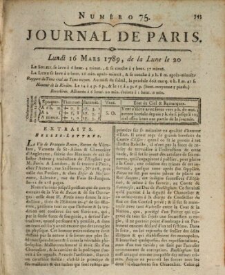 Journal de Paris 〈Paris〉 Montag 16. März 1789