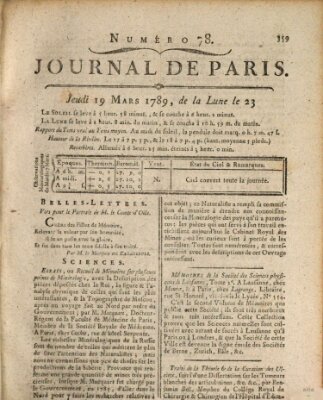 Journal de Paris 〈Paris〉 Donnerstag 19. März 1789