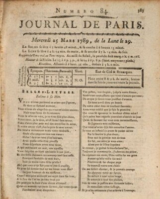 Journal de Paris 〈Paris〉 Mittwoch 25. März 1789