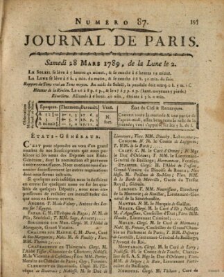 Journal de Paris 〈Paris〉 Samstag 28. März 1789