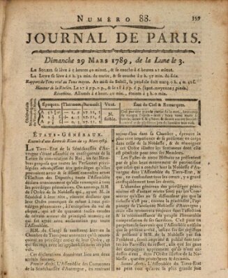 Journal de Paris 〈Paris〉 Sonntag 29. März 1789