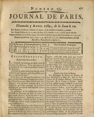 Journal de Paris 〈Paris〉 Sonntag 5. April 1789