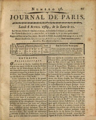Journal de Paris 〈Paris〉 Montag 6. April 1789