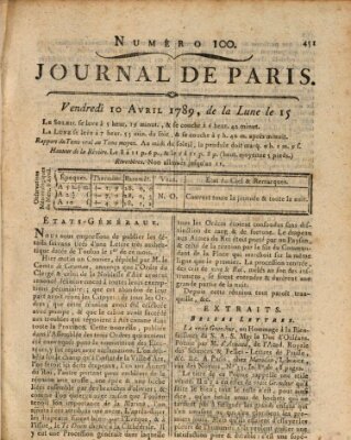 Journal de Paris 〈Paris〉 Freitag 10. April 1789