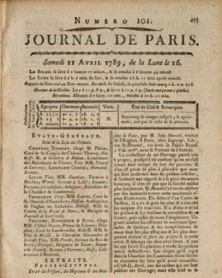Journal de Paris 〈Paris〉 Samstag 11. April 1789
