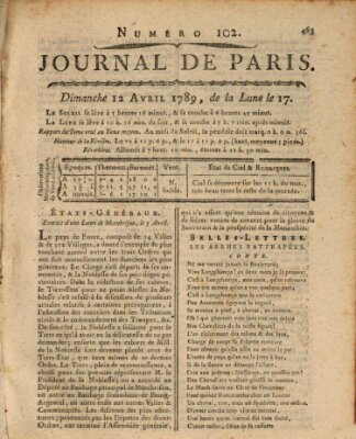 Journal de Paris 〈Paris〉 Sonntag 12. April 1789