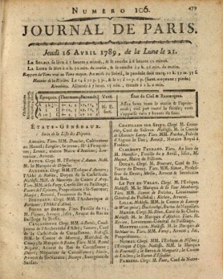 Journal de Paris 〈Paris〉 Donnerstag 16. April 1789