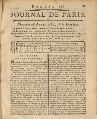 Journal de Paris 〈Paris〉 Sonntag 26. April 1789