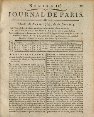 Journal de Paris 〈Paris〉 Dienstag 28. April 1789