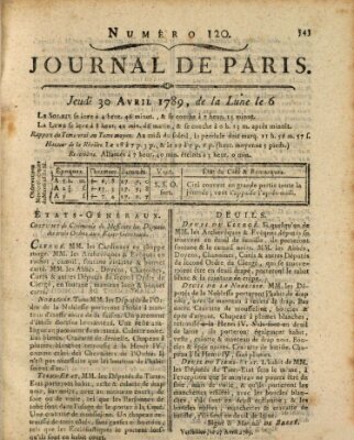 Journal de Paris 〈Paris〉 Donnerstag 30. April 1789