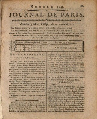 Journal de Paris 〈Paris〉 Samstag 9. Mai 1789