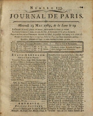 Journal de Paris 〈Paris〉 Mittwoch 13. Mai 1789