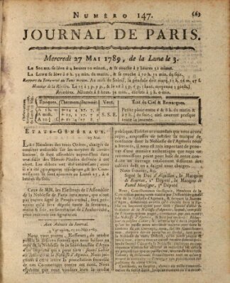 Journal de Paris 〈Paris〉 Mittwoch 27. Mai 1789