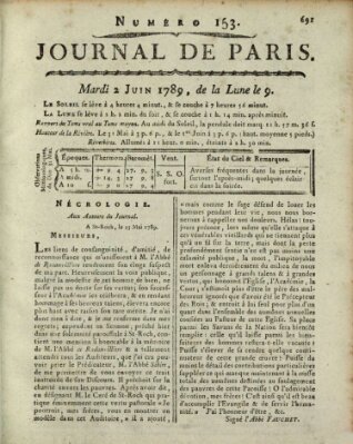 Journal de Paris 〈Paris〉 Dienstag 2. Juni 1789