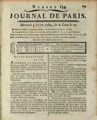 Journal de Paris 〈Paris〉 Mittwoch 3. Juni 1789