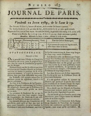 Journal de Paris 〈Paris〉 Freitag 12. Juni 1789