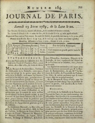 Journal de Paris 〈Paris〉 Samstag 13. Juni 1789