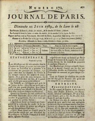 Journal de Paris 〈Paris〉 Sonntag 21. Juni 1789