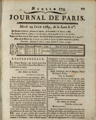 Journal de Paris 〈Paris〉 Dienstag 23. Juni 1789