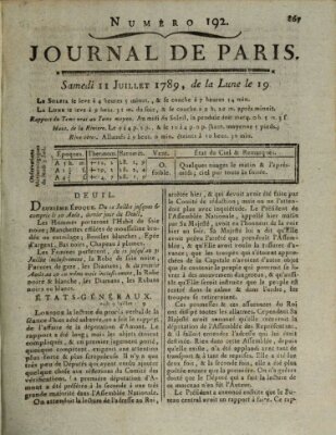 Journal de Paris 〈Paris〉 Samstag 11. Juli 1789