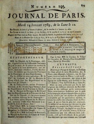 Journal de Paris 〈Paris〉 Dienstag 14. Juli 1789