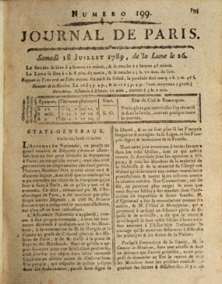 Journal de Paris 〈Paris〉 Samstag 18. Juli 1789