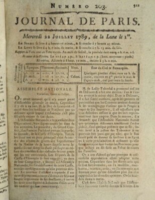 Journal de Paris 〈Paris〉 Mittwoch 22. Juli 1789