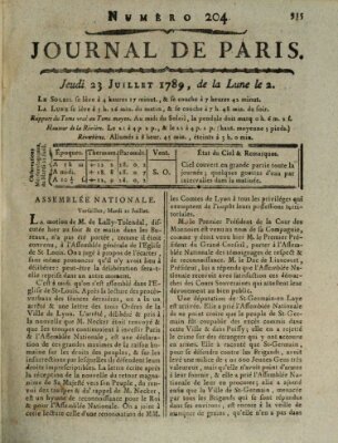 Journal de Paris 〈Paris〉 Donnerstag 23. Juli 1789