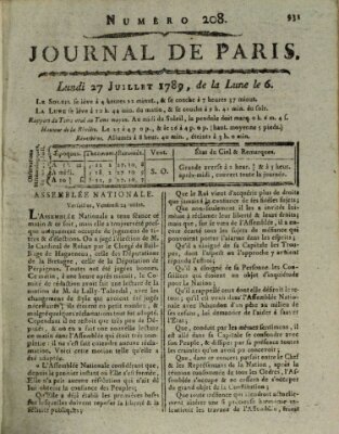 Journal de Paris 〈Paris〉 Montag 27. Juli 1789