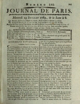 Journal de Paris 〈Paris〉 Mittwoch 29. Juli 1789