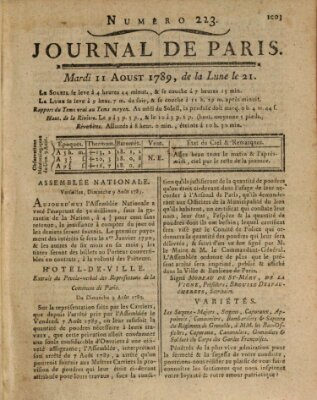 Journal de Paris 〈Paris〉 Dienstag 11. August 1789