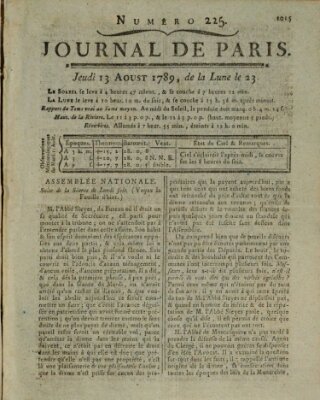 Journal de Paris 〈Paris〉 Donnerstag 13. August 1789