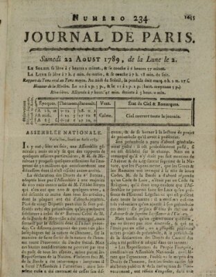 Journal de Paris 〈Paris〉 Samstag 22. August 1789