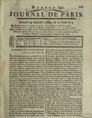 Journal de Paris 〈Paris〉 Samstag 29. August 1789