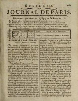 Journal de Paris 〈Paris〉 Sonntag 30. August 1789