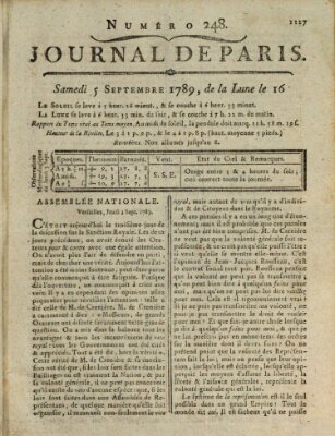 Journal de Paris 〈Paris〉 Samstag 5. September 1789