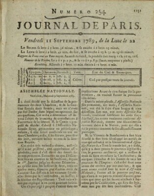 Journal de Paris 〈Paris〉 Freitag 11. September 1789