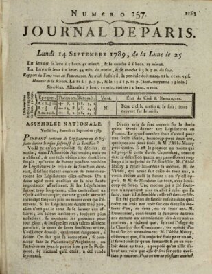 Journal de Paris 〈Paris〉 Montag 14. September 1789